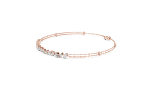Ensemble de bracelets abordables en or rose massif 18 carats plaqué rhodium avec diamants de laboratoire à taille mixte, 2,9 g, pour femme, avec expertie tierce - Product Image 4