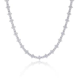Men's Iced Lab Grown Moissanite <b>Cross</b> Necklace 925 <b>Sterling</b> <b>Silver</b> White Gold Plating E Color Round Brilliant Cut Hip Hop Style - Product Image 2