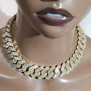 Collier gourmette de luxe en moissanite et diamant, en argent 925 plaqué rhodium, style hip-hop, chaîne statement sertie de pierres, bijoux raffinés, cadeau - Product Image 6