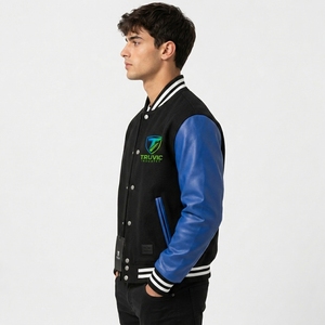High Quality Men's Fashionable <b>Canvas</b> High Street Varsity <b>Jacket</b> OEM Customized Full Sleeves College Best Design Varsity <b>Jacket</b> - Product Image 4