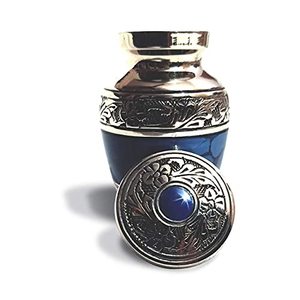 Luxury Styled Aluminum <b>Keepsake</b> Cremation <b>Memorial</b> Urn Ash Holder Featuring Durable Artistic Craftsmanship And Texture - Product Image 1