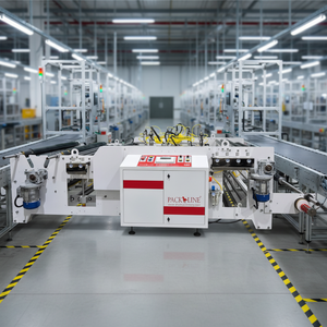 Máquina automática de embalaje y plegado industrial aislada en fondo blanco para uso en fabricación y producción - Product Image 3