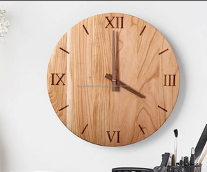 Customisable Industrial Design Single Face Quartz <b>Digital</b> <b>Wall</b> <b>Clock</b> Natural Wood Needle Display - Product Image 6
