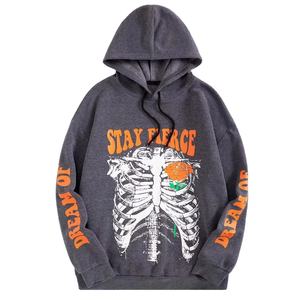 Sudadera Térmica Urbana para Hombre con Estampado de Esqueleto y Letras, Diseño Personalizado Premium, Sudadera Informal - Product Image 1