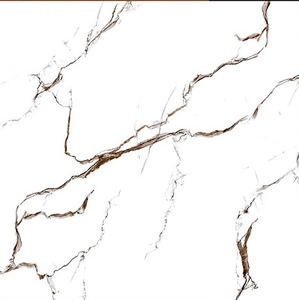 Azulejos de Porcelana con Aspecto de Mármol Blanco Brillante de 400x400 mm, Azulejos de Cerámica con Efecto de Mármol Blanco de Lujo, Acabado Brillante Moderno - Product Image 1