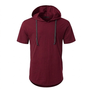 T-shirt à capuche pour homme, coupe classique, longueur standard, couleur unie, décontracté, imprimé, tissu tricoté, polyester/coton écologique, printemps - Product Image 5