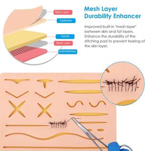 Kit d'entraînement aux sutures médicales OEM/ODM avec instruments et coussin d'entraînement en silicone pour la formation aux compétences chirurgicales, fournitures pour les écoles de soins infirmiers - Product Image 3