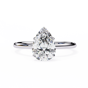 Anillo de Compromiso Clásico con Diamante Cultivado en Laboratorio de 1 Quilate, Corte Pera, Oro de 10k, 14k, 18k, Certificado IGI, Diamante VS DEF para Aniversario o Boda - Product Image 3