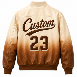 Veste de sport en twill pour homme, style vintage, en cuir, avec logo personnalisé par transfert thermique, col rabattu, pour l'automne - Product Image 2