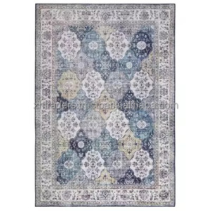 Alfombra de seda sobre seda para uso en sala de estar y dormitorio de proveedor indio, nuevo diseño moderno de algodón bordado - Product Image 1