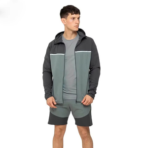 Streetwear Winter Hooded Nylon Tracksuit for Men's High Quality Lightweight Regular Fit Windbreaker Shorts Set - Product Image 2