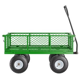 Carrello da Giardino in Acciaio Resistente da 400 kg, Carro Utilitario in Metallo Trainabile per Esterni con Pneumatici da 10 Pollici per Lavori in Giardino e Campeggio - Product Image 6