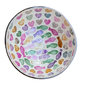 Bol en noix de coco incrusté de coquillages exquis - Laque peinte à la main - Artisanat vietnamien - Product Image 2