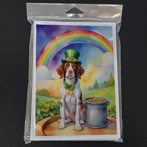 Whimsical brittany spaniel st.patrick's Day การ์ดอวยพรแพ็ค8การ์ดเปล่าพร้อมซองจดหมายขนาด A7 5x7 - Product Image 3