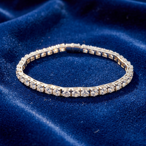 Bracelet et jonc unisexe en or blanc 14 carats avec diamants de laboratoire taille brillant ronde, style classique tendance, bijoux pour usage quotidien - Product Image 3