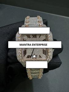 Reloj Unisex de Lujo de Acero Inoxidable con Moissanita, Estilo Hip Hop, Deportivo, de Negocios, con Movimiento Mecánico Antiguo - Product Image 3