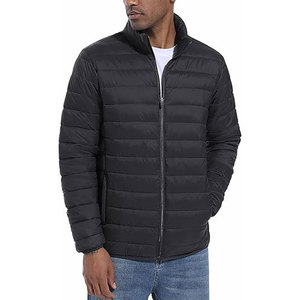 Customizable Mens Insulated Puffer <b>Jacket</b> Lightweight Windbreaker Water Repellent Fabric Stand <b>Up</b> Collar Full <b>Zip</b> Elasticized - Product Image 1
