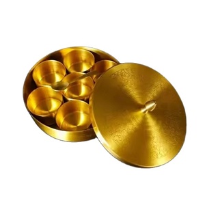 Boîte à épices en métal de qualité supérieure avec couvercle décoratif, récipient de rangement pour masala de cuisine, organisateur d'épices pour herbes et assaisonnements, cuisine à domicile - Product Image 1