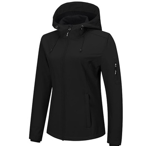 Chaqueta softshell con capucha para mujer, transpirable, ligera, con cremallera, para senderismo, camping y viajes. - Product Image 1