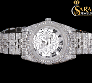 Antique Rose Gold Automatic Movement Diamond <b>Watch</b> <b>Arabic</b> Fully Iced 20mm Case Stainless Steel Glass Limited Edition Valentine's - Product Image 1