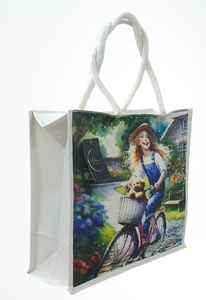 Bolsa de Mano de Lona con Diseño Moderno y Estampado Personalizado, con Cierre de Cremallera, Patrón Sólido, Bolsa de Compras Reutilizable para Todas las Temporadas, URBAN TOTE - Product Image 3