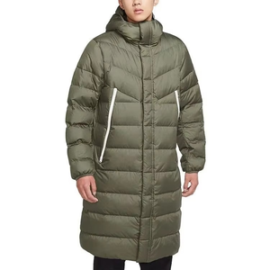 เสื้อแจ็คเก็ตผู้ชายแบบมีฮู้ด ความยาวปานกลาง สไตล์ลำลอง สีเขียว น้ำหนักเบา อุ่นสบาย สำหรับฤดูหนาว  รับผลิตแบบ OEM ODM จำหน่ายจำนวนมาก - Product Image 1