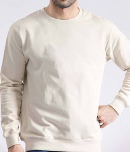 Wholesale Men's Plain Beige <b>Color</b> University Wear Sweatshirts OEM Custom <b>Printing</b> Drop Shoulder Crew Neck Loose Fit Men's Hoodie - Product Image 4