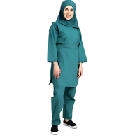 Unisex Tıbbi Forma Takımı Uzun Kollu Üniforma İki Cepli Üst Pantolon Hastane Klinik İş Kıyafeti Dokuma Polyester/Pamuk Yumuşak Baskılı
