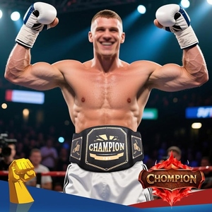 Ceinture de champion de lutte personnalisée haut de gamme, ceinture de championnat de boxe MMA, sangle en cuir, plaques métalliques dorées, fabrication de logo OEM - Product Image 6