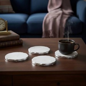Ensemble de sous-verres en marbre en promotion avec tapis en pierre naturelle pour tasses à café et verres à vin, idéal pour la maison moderne, la cuisine et la table à manger - Product Image 3