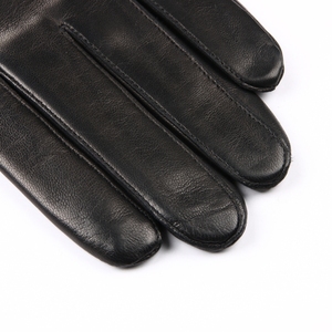 Leather Full Finger Racing Gloves With Knuckle Protection Thermal Insulated Winter Outdoor Unisex Black - Product Image 3