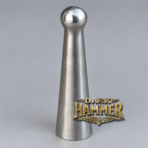 Tapa de extremo de metal plateada hecha a mano, con remate de mango cónico y bola superior redondeada, herraje decorativo para mangos de madera - Product Image 1