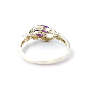Bague élégante en argent sterling 925 avec améthyste, pierre de naissance de février, bijou tendance, cadeau pour elle - Product Image 3