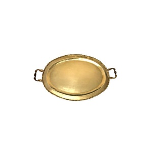 Wholesale Customized <b>Gold</b> <b>Tray</b> Tea Coffee <b>Trays</b> With Handles Elegant Polished <b>Serving</b> <b>Tray</b> Round Shape - Product Image 4