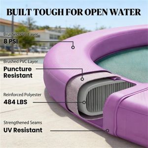 Hamac aquatique gonflable violet et bateau flottant, équipements de divertissement pour activités nautiques - Product Image 2