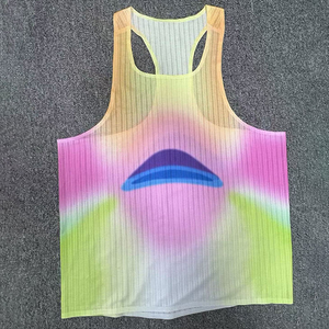 Men Breathable Lightweight <b>Running</b> <b>Singlet</b> Seamless Marathon Trail Fitness Tank Top - Product Image 5