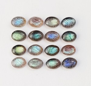 Cabochon de labradorite 8*6 mm, forme ovale, pierre précieuse bleue chatoyante, pierre précieuse en vrac, labradorite de qualité supérieure pour la fabrication de bijoux - Product Image 2