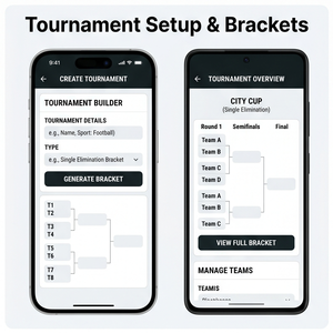 Application d'organisation de tournois RoyalCraft – Créez des tournois, des matchs, des équipes et des planning de matchs pour iOS/Android/Linux/Mac - Product Image 1