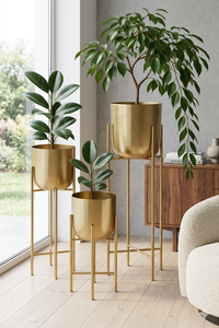 Juego de 3 Macetas de Hierro Fundido Vintage - Macetas Decorativas de Metal para Patio, Balcón y Hogar - Product Image 3