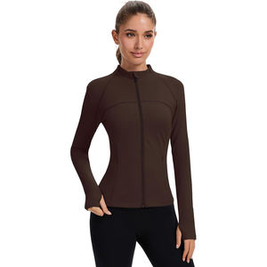 Yoga Jacket with Built In Bra <b>Women's</b> Supportive <b>Tank</b> <b>Top</b> Combo Skinny Fit Lightweight All in One Wear - Product Image 2