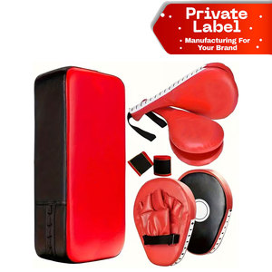 YOBENKI Ensemble d'entraînement de boxe 7 pièces : Cible de frappe épaissie, Gants de Taekwondo, Cibles de pied, Bandages en cuir PU durable toutes saisons - Product Image 1