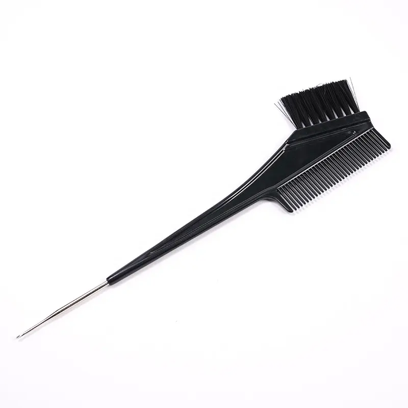 Saç stili Pintail tarak fırça çok renkli 3 taraflı özel etiket altın pembe özel kenar saç kontrol fırçası 3 In 1 kenar tarak fırça
