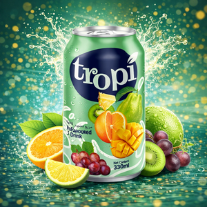Jugo de Frutas Tropi 330ml – Sabor Cóctel de Piña y Tamarindo – Bebida Enlatada con Certificación Halal, Proveedor OEM - Product Image 2