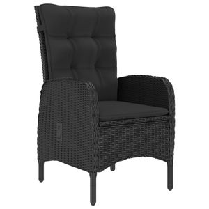 Grand ensemble de salle à manger en bois d'acacia massif et durable, ensemble de jardin noir - Product Image 4