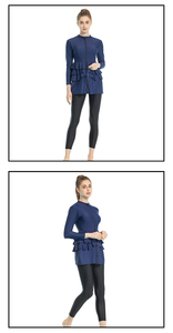 2026 Custom Long Sleeve 2 Piece Burkinis Pants Quick Dry Eco-Friendly <b>Conservative</b> Clothing Muslim Wear for Women - Product Image 3