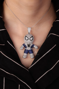 <b>Spider</b> <b>Man</b> Iced Moissanite Pendant 925 Sterling Silver <b>Gold</b> Plated Charm Necklace for <b>Men</b> Women Party Jewelry - Product Image 3
