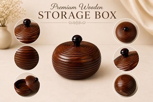 Caja de Almacenamiento Cuadrada de Madera Pulida Hecha a Mano con Compartimentos Divididos para Frutos Secos, Exhibición de Mesa, Artesanía Moderna - Product Image 3