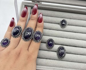Amethyst Natural <b>Ring</b> Silver Plated Handmade Design Border <b>Ring</b> For Women Wholesale Gemstone <b>Ring</b> - Product Image 2
