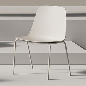 Silla de comedor apilable de plástico PP moderna de calidad superior con patas de acero metálico para cafetería restaurante cafetería <span class=keywords><strong>cocina</strong></span> muebles para el hogar - Product Image 1