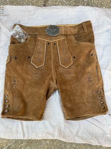 Lederhosen en cuir de chèvre véritable, shorts authentiques allemands, tenue d'Oktoberfest, costume bavarois Trachten - Product Image 4